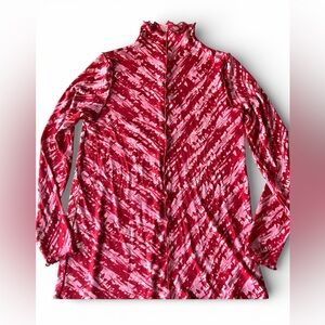 LOGO Layers by Lori Goldstein  Sheer Mesh long sleeve Top Sz XS runs big